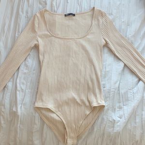 zara cream bodysuit